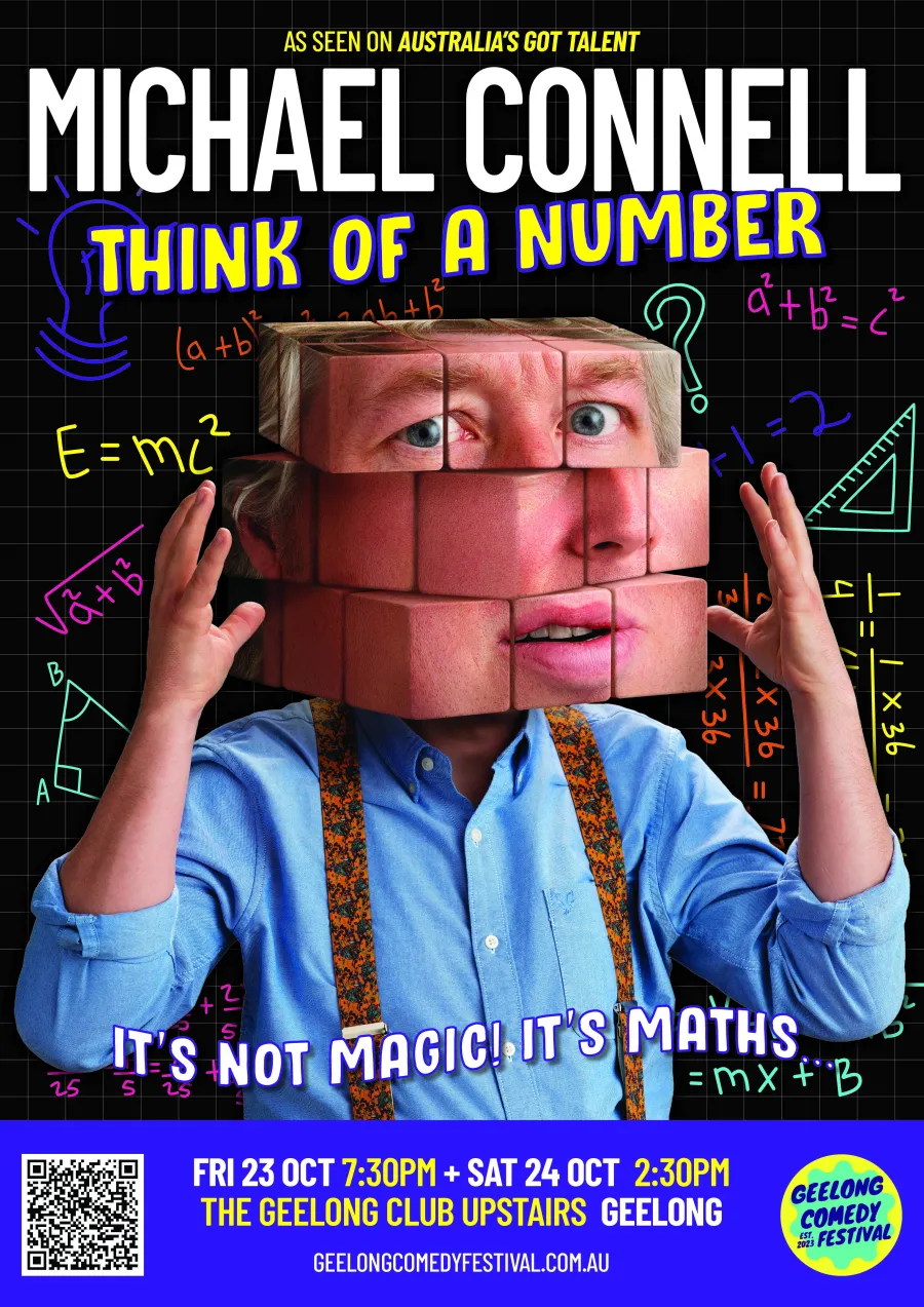 Michael Connell at the Geelong Comedy Festival Poster for Think of a Number featuring Michael Connell at the Geelong Comedy Festival