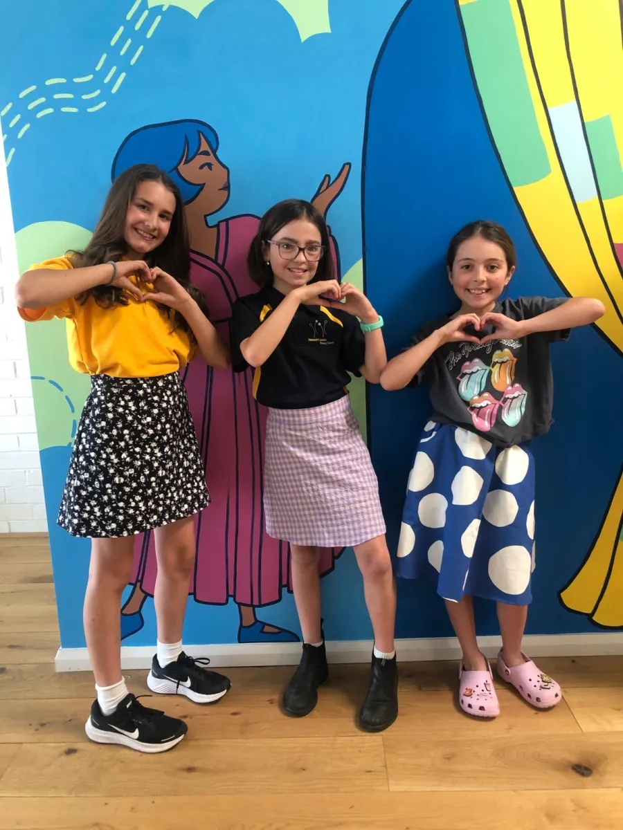 Image of kids in their new duds