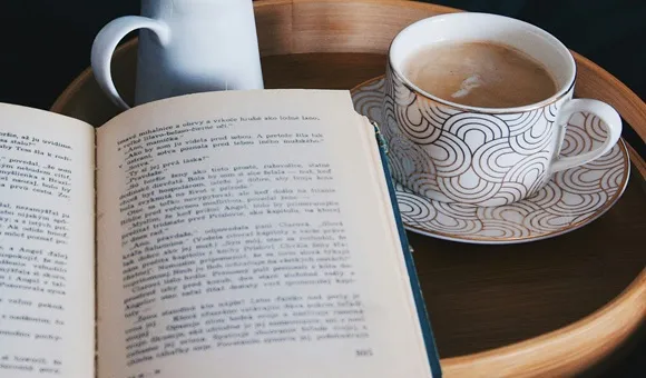 book and tea image