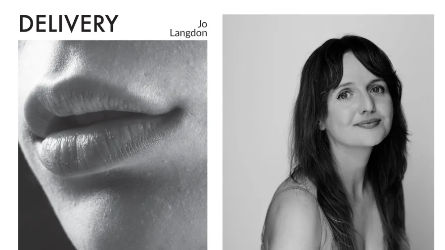 Jo Langdon and the cover of her book 'Delivery'