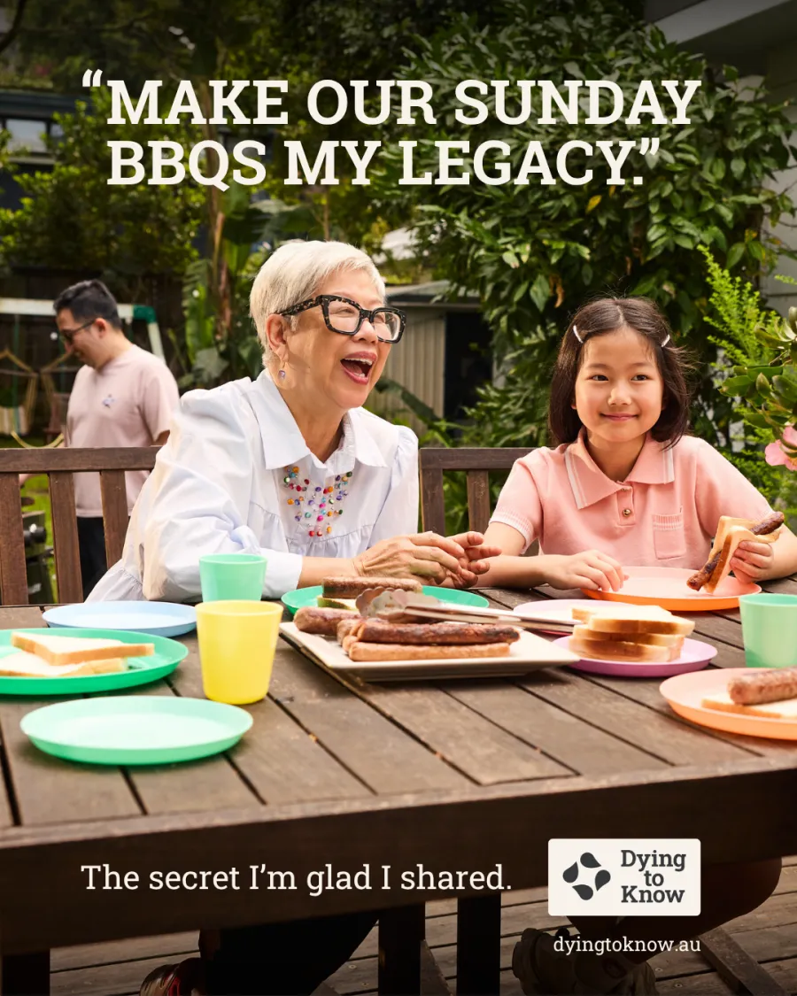 Family BBQ Image of a lady and child