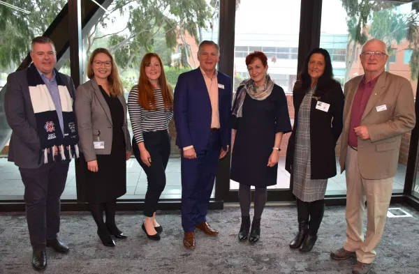 L to R - Cr Anthony Aitken, City of Greater Geelong Acting CEO - Kaarina Phyland, Cr Belinda Moloney, Greater Geelong Mayor - Peter Murrihy, Commissioner for Gender Equality in the Public Sector - Dr Niki Vincent, Member for Geelong - Christine Couzens and Cr Jim Mason.