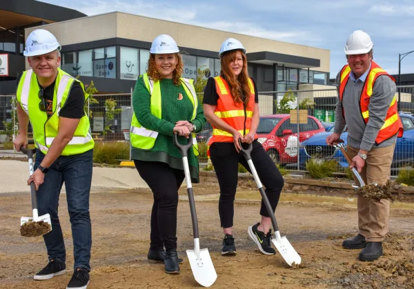 Member for South Barwon - Darren Cheeseman, Minister for Local Government - Melissa Horne, City of Greater Geelong - Councillor Belinda Moloney and City of Greater Geelong - Councillor Ron Nelson (Chair Geelong Regional Library Corporation)