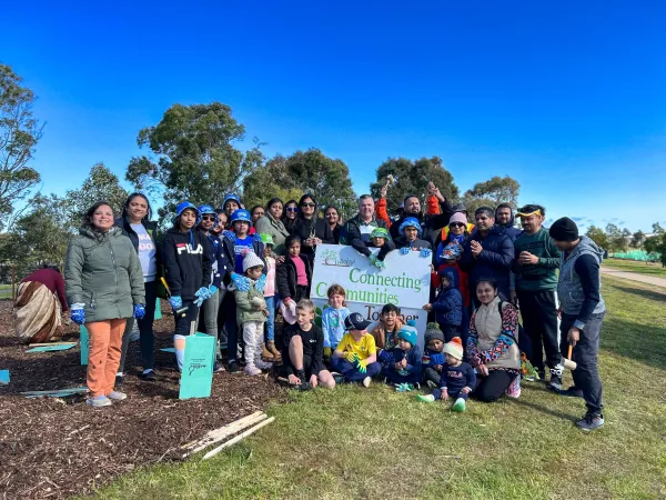 Deputy Mayor Anthony Aitken with community members on National Tree Day
