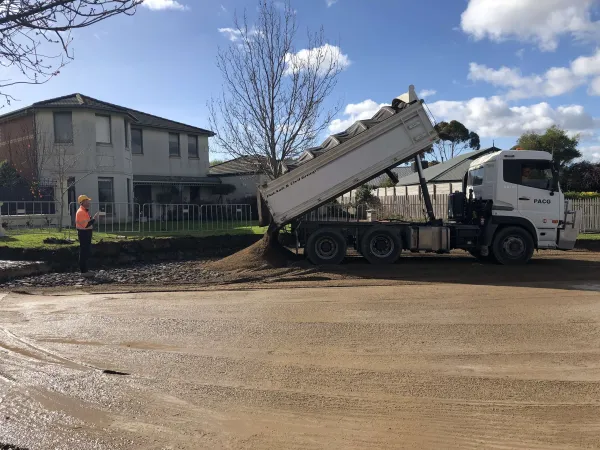 Recycled materials being used in Dumfries Court, Highton
