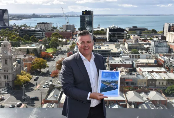 Deputy Mayor Anthony Aitken with the draft plan.