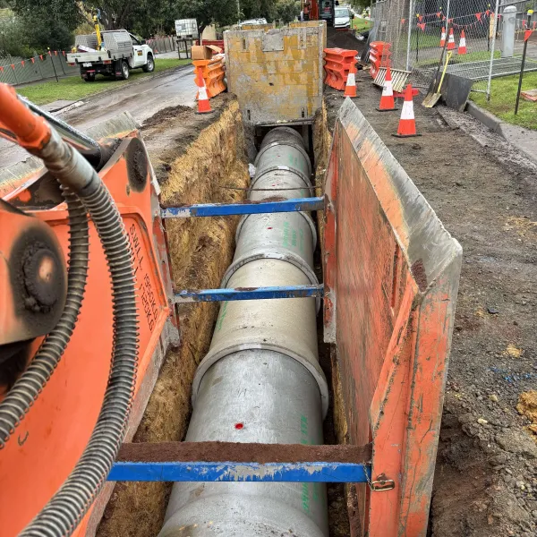 Drainage upgrade works at the Barrands Lane site