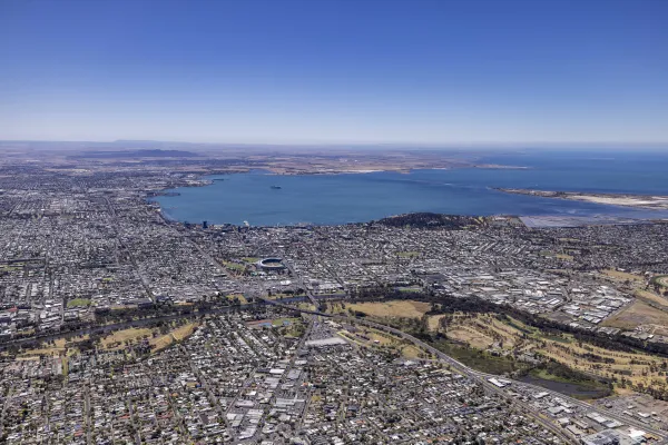 Greater Geelong aerial facing north 