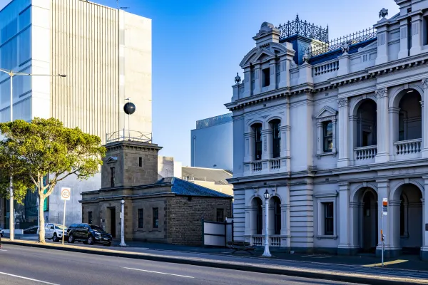 Historic Geelong Telegraph station between the old Post Office and the newly refurbished Geelong Arts Centre