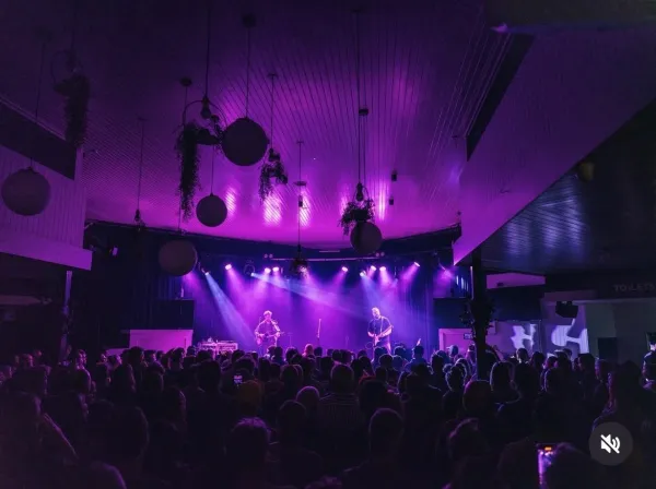 A band on stage at the Barwon Heads Hotel.