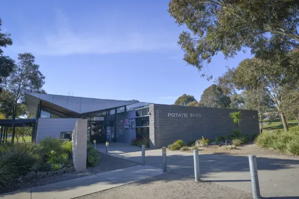 Exterior of the Bellarine Arts Centre surrounded by trees