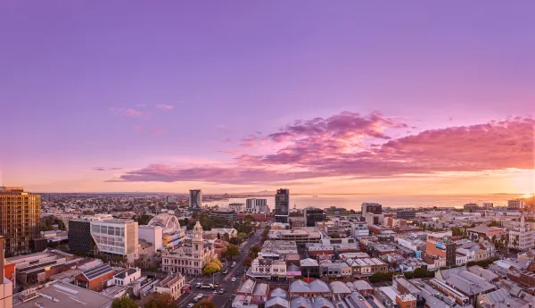 Aerial view of central Geelong