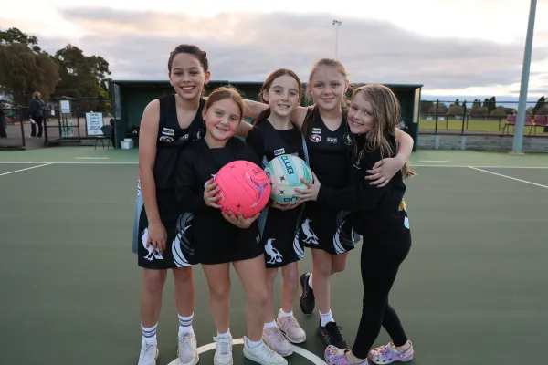 Minka, Darci, Willow, Addison and Isla from the North Geelong Football Netball Club look forward to having improved facilities