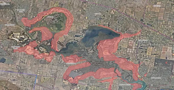 Map of Connewarre mosquito treatment sites