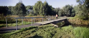 A walk bridge that crosses the Barwon river