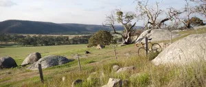 Anakie; rolling hills to craggy landscapes