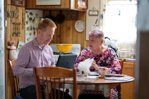 Aged and Disability Services Care Manager Discussing Care Plan