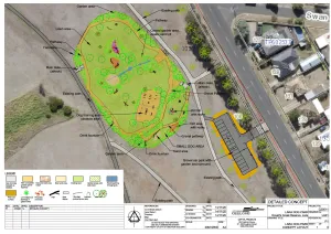Plan of Lara Dog Park and car park at Hovells Public Recreation Reserve.