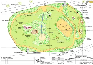 Lara Dog park plan detailed concept at Hovells Creek Public Recreation Reserve.