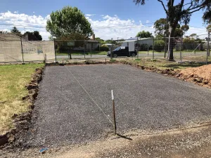 Construction of new car park at the Lara Dog Park.