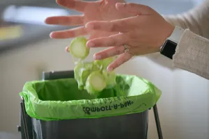 Vegetables and other food waste can be disposed of through the new bin system.