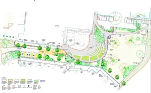 Plan of the new works for Drysdale Town square. 