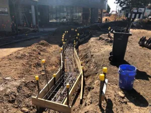 Retaining wall footings