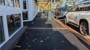 Proposed style showing brick paving board with asphalt