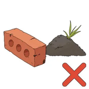 Soil or building materials Illustration of soil and bricks