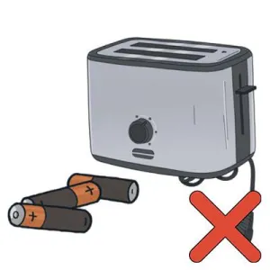 Electronic waste and batteries Illustration of electronic waste and batteries