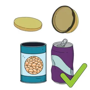 Metal lids, cans and foil Illustration of Metal lids, cans and foil