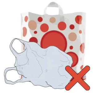 Plastic bags and other soft plastics Illustration showing plastic bags and other soft plastics