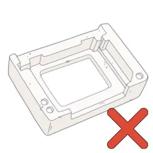 Polystyrene or styrofoam Illustration showing no polystyrene or styrofoam