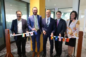 Australia India Business Council representative Prakash Gupta, US Consulate General Melbourne Head of Public Affairs Brian Bauer, Greater Geelong Mayor Stretch Kontelj OAM, Consul-General of Japan in Melbourne Mr Furuya Tokuro, Member for Geelong Christine Couzens MP