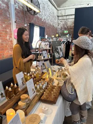 Image of people at a stall