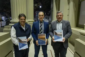 Deputy Mayor Eddy Kontelj (centre) with Finance Portfolio Chair Cr Andrew Katos (left) and Deputy Finance Portfolio Chair Cr Anthony Aitken following the adoption of the budget Deputy Mayor Eddy Kontelj (centre) with Finance Portfolio Chair Cr Andrew Katos (left) and Deputy Finance Portfolio Chair Cr Anthony Aitken following the adoption of the budget