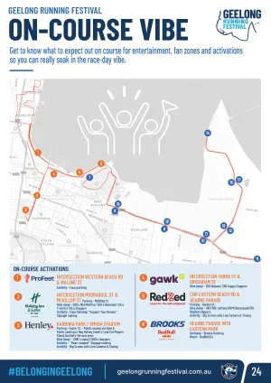Geelong Running Festival on course vibe map