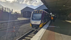 Train waiting at Geelong Station