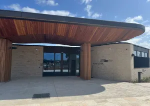 Forecourt canopy and entrance