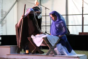 Joseph, Mary, and baby Jesus