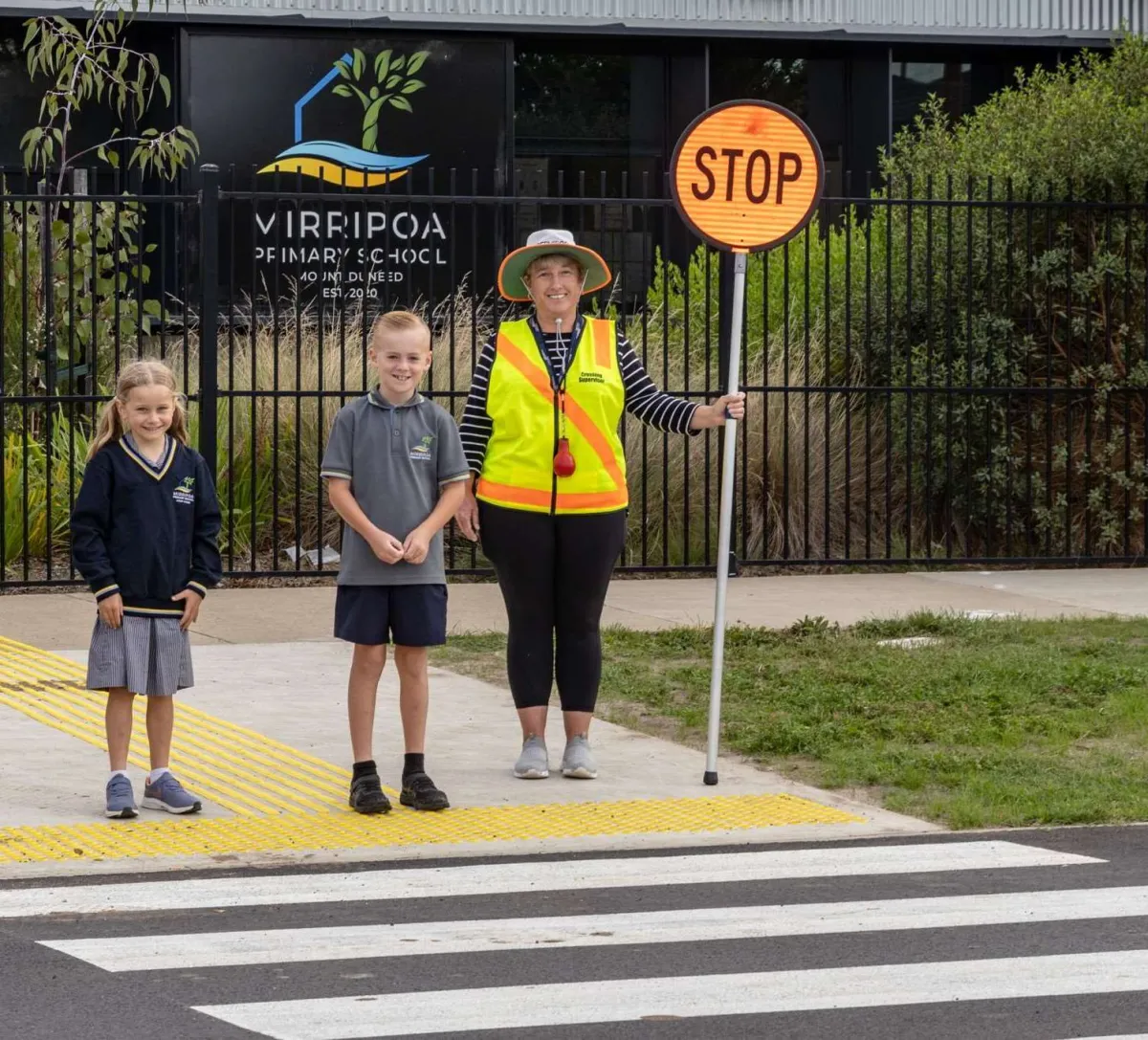 Children crossing safely