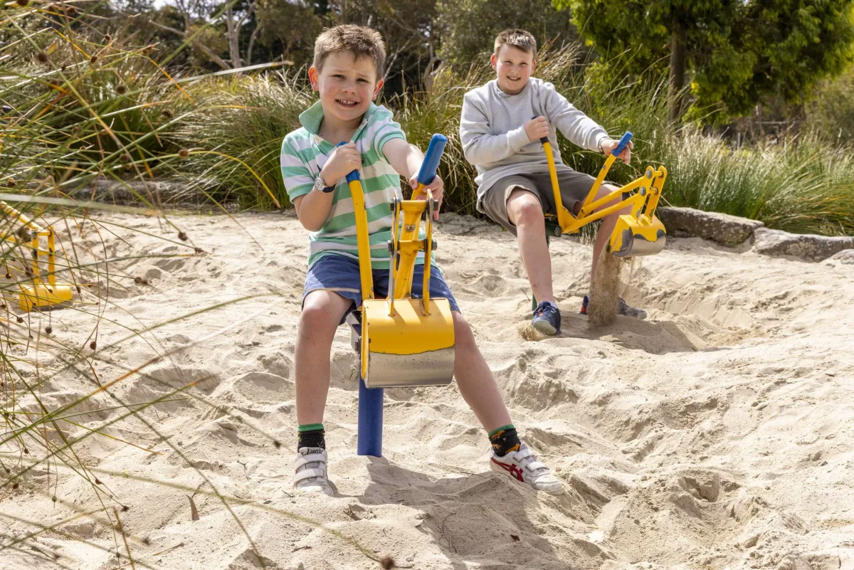 Tom and Fraser Mackey at Barwon Valley Fun Park, Belmont