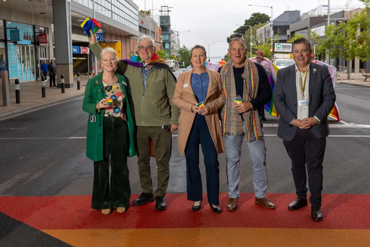 Cr Elise Wilkinson, Cr Jim Mason, Cr Melissa Cadwell, Cr Peter Murrihy and Deputy Mayor Anthony Aitken
