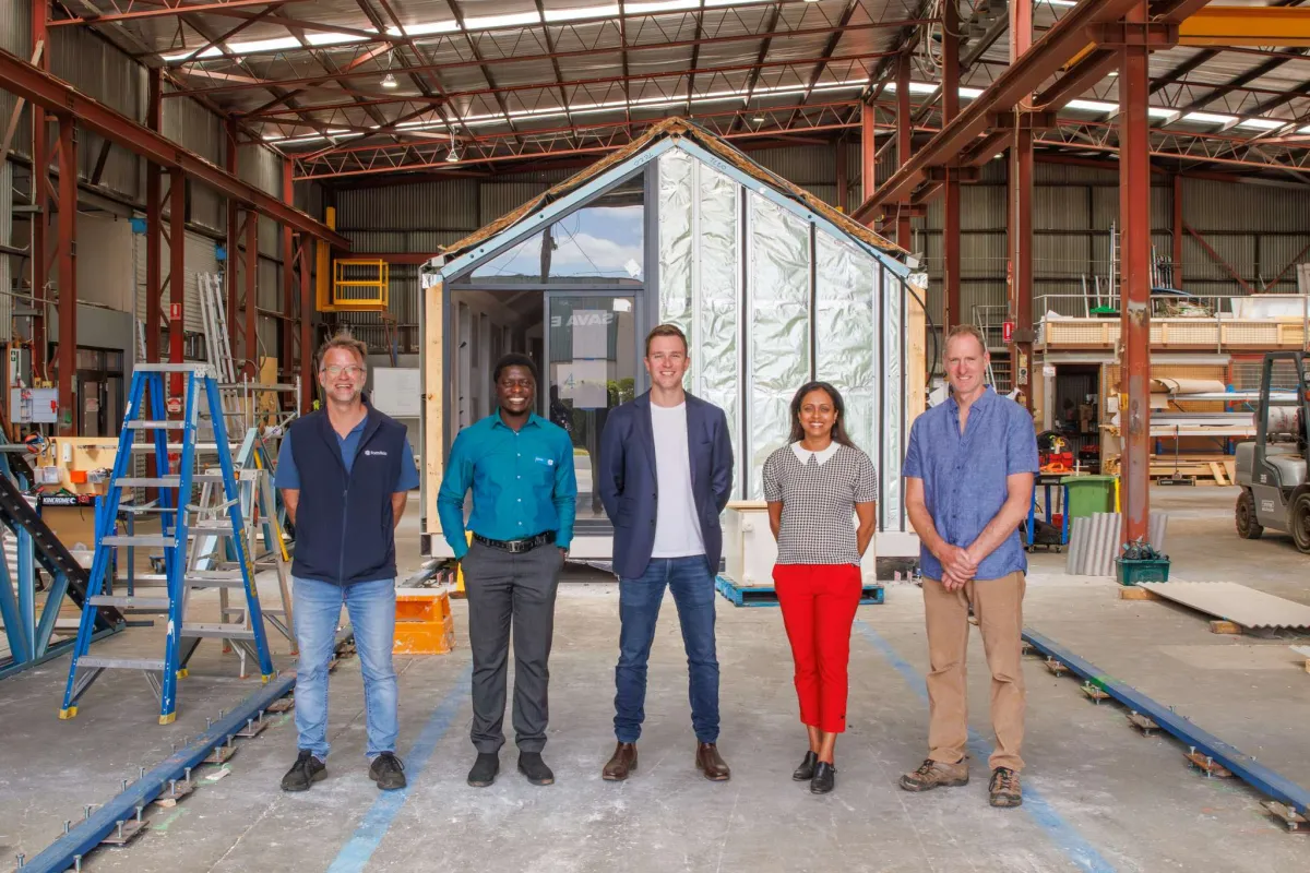 L to R - Matthias Weiss - FormFlow, Olubukola Tokede - Deakin, Mayor Trent Sullivan, Mayuri Wijayasundara - Anvarta and Matthew Dingle - FormFlow