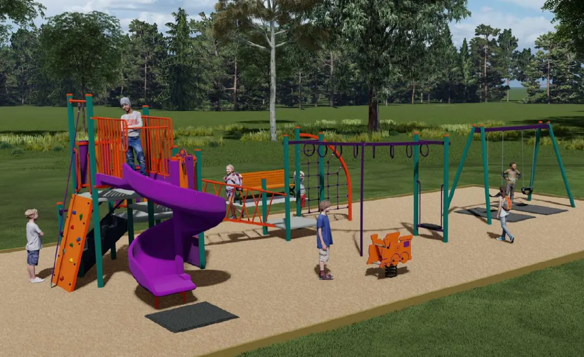 Talona Reserve Playground Concept Image. Disclaimer: the colours depicted in the images are for visual representation only. Equipment colours will differ at each site to suit the neighbourhood and environment.