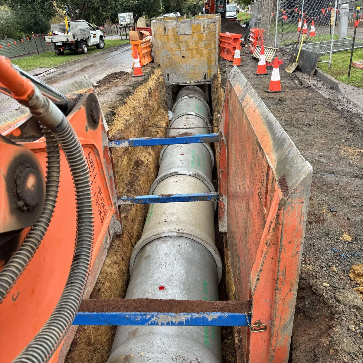 Drainage upgrade works at the Barrands Lane site