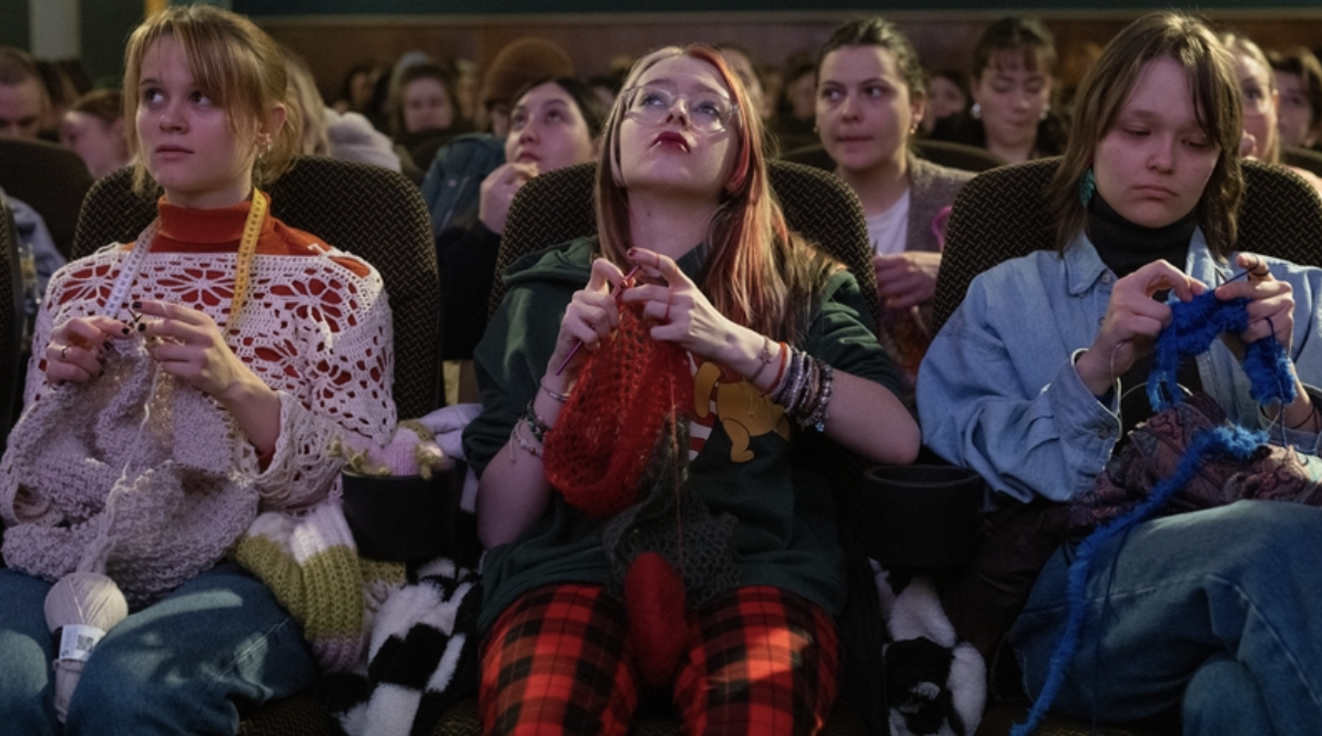 knitting at the movies