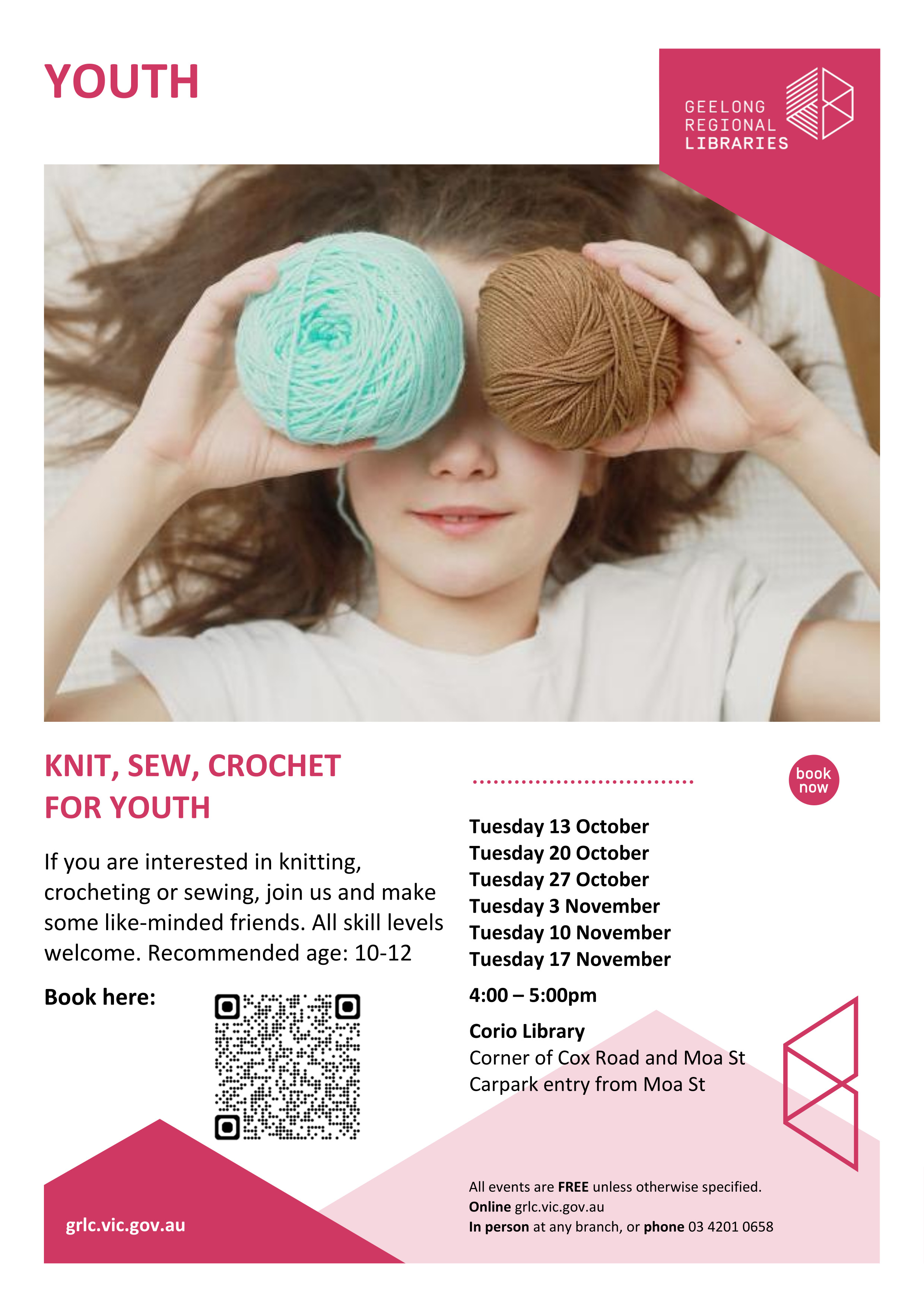 Knit, sew crochet for youth