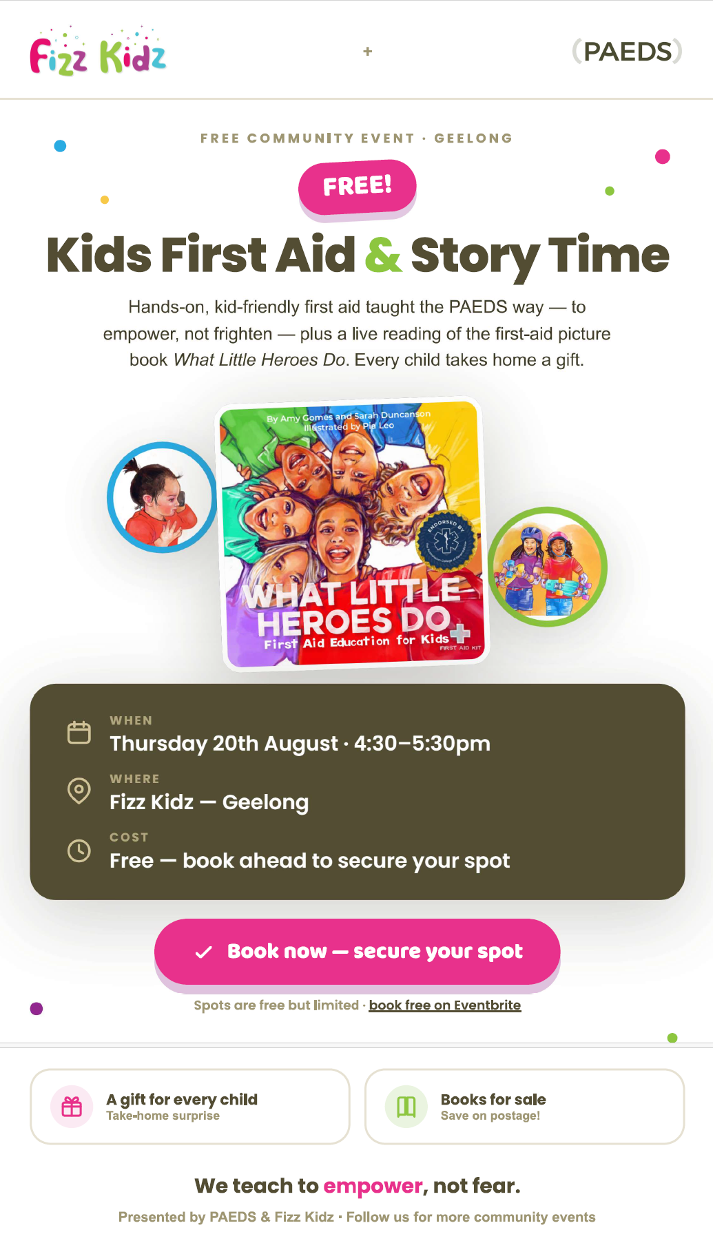 Fizz Kidz and PAEDS present FREE first aid for kids
